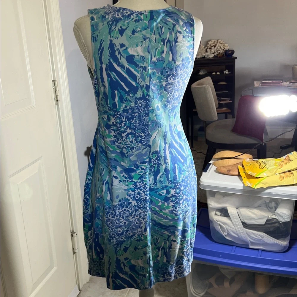 Lilly Pulitzer Blue Green Sleeveless Dress size small 2 4 s - Picture 4 of 5